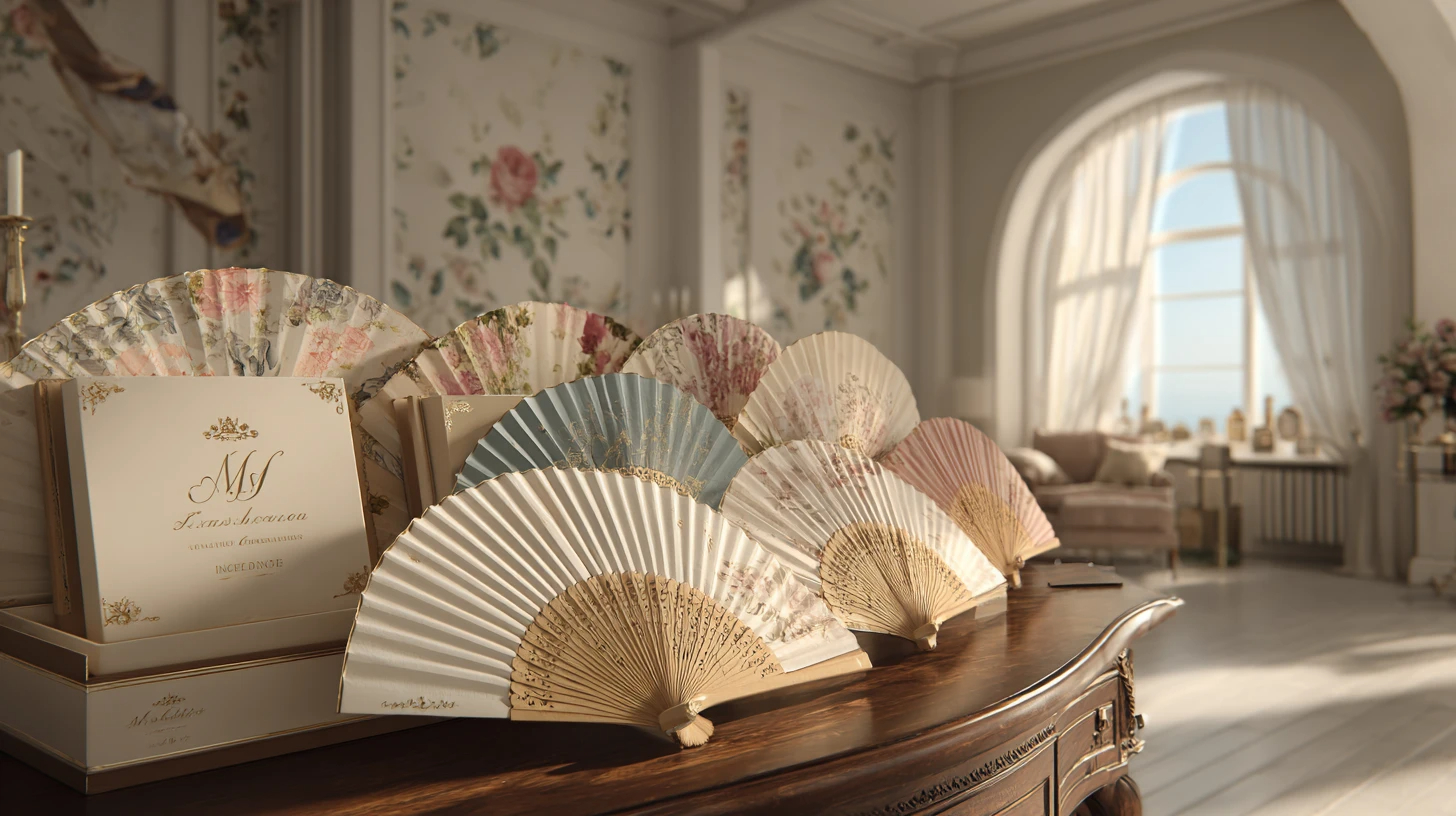 Abanicos personalizados para boda con nombre y fecha