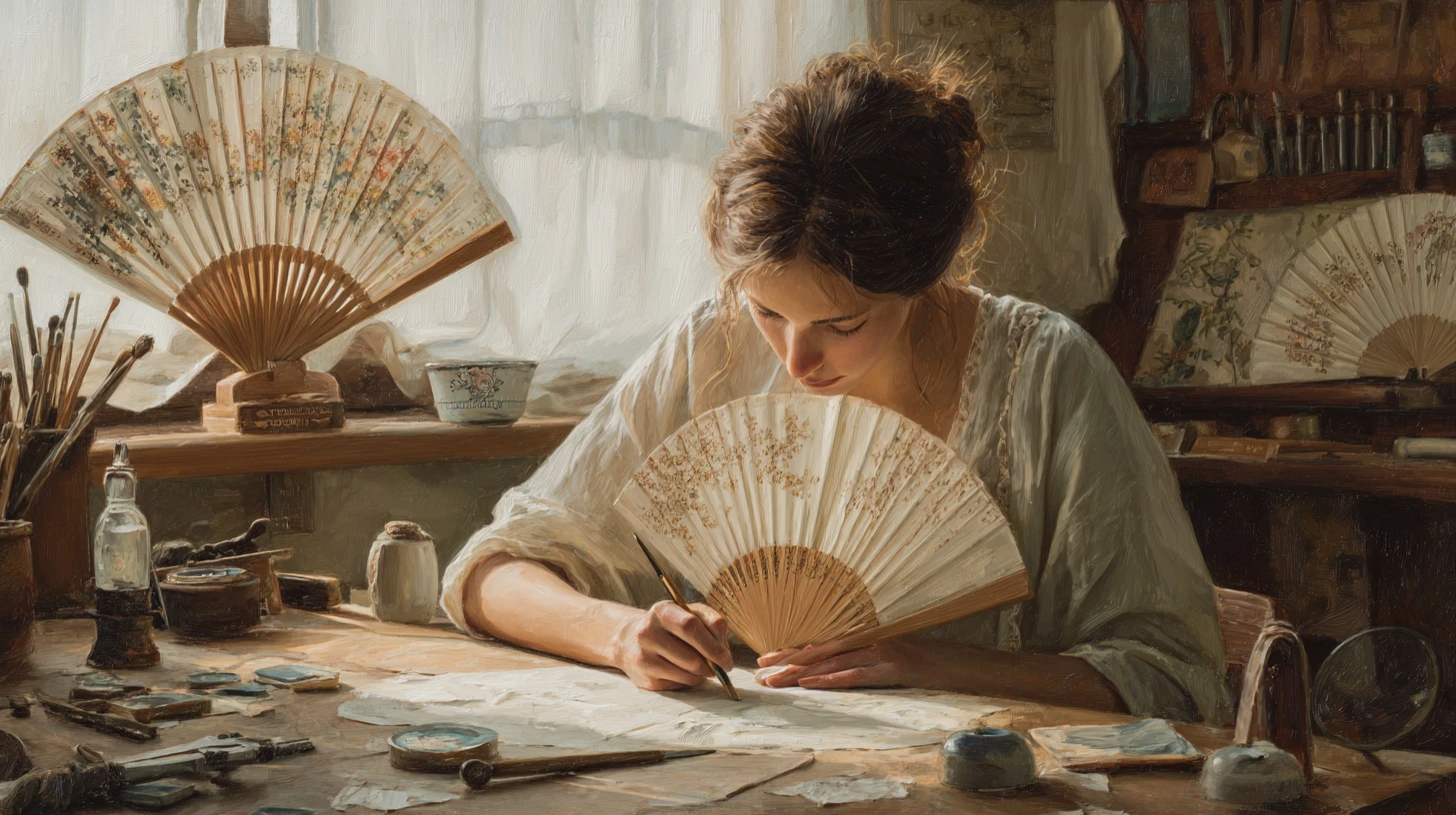 Abanicos pintados a mano para regalos especiales