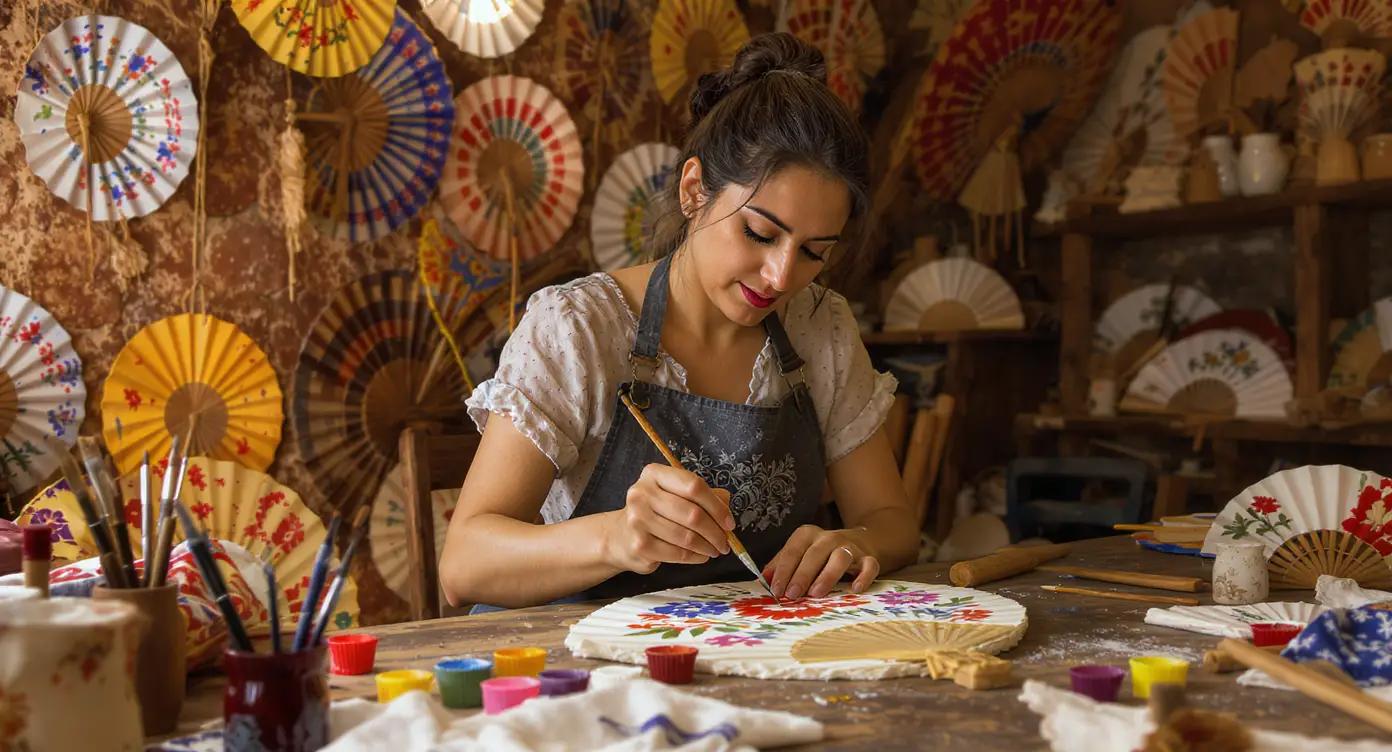 Abanicos pintados a mano hechos en España