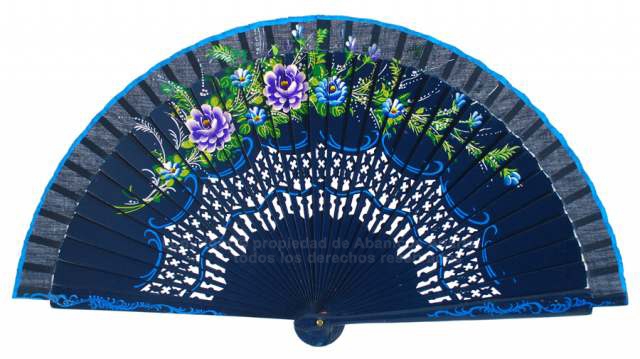 1800 – Wood fan hand painted on both sides.