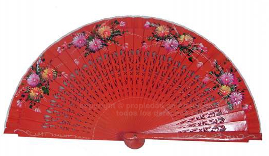 1801 – Fretwork wood fan 2 sides light colors