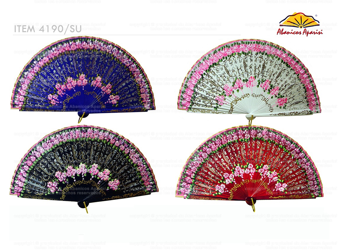 4190SU – Wood luxury fan hand painted in both sides
