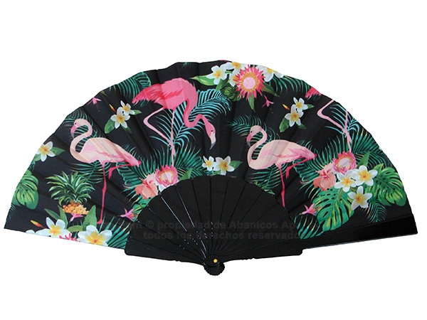 619 – Plastic fan flamingo assorted color