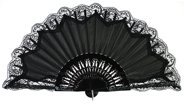 6312 – fan with lace, assorted colors: ivory and black.