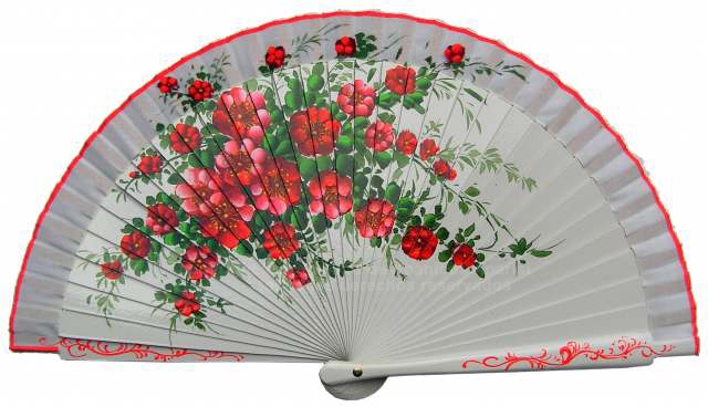 6612 – handbag fan floral design hand painted on 2 sides