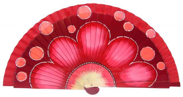 6635 – Wood fan hand painted on both sides.