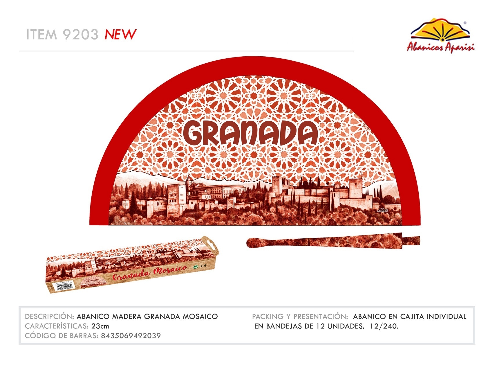 9203 - Abanico madera sublimación Granada