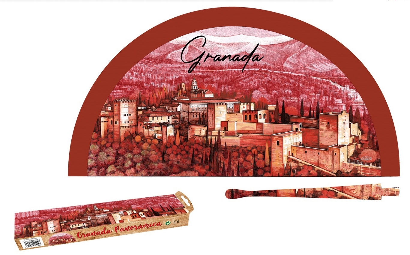 9204 - Sublimation wooden fan Granada panoramic