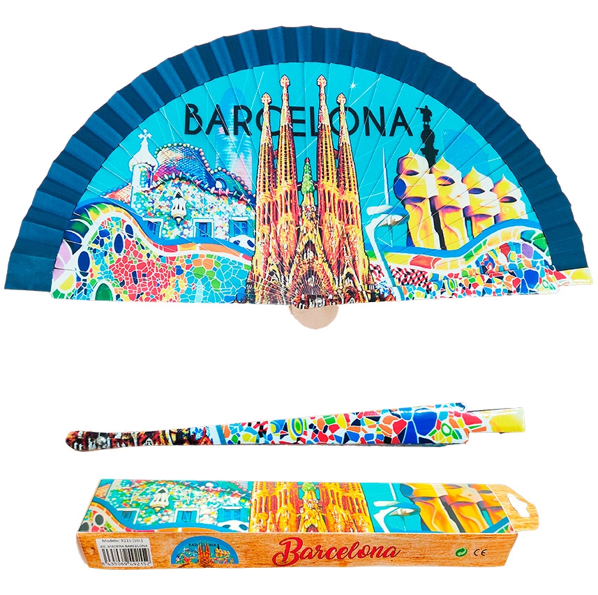 9215 - Sublimation wooden fan Barcelona (assorted colours)