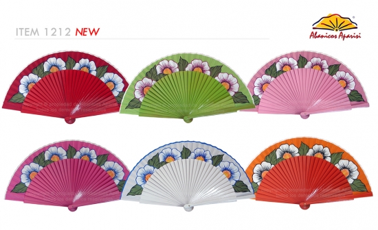 1212 – Wooden fan flowers 1 side