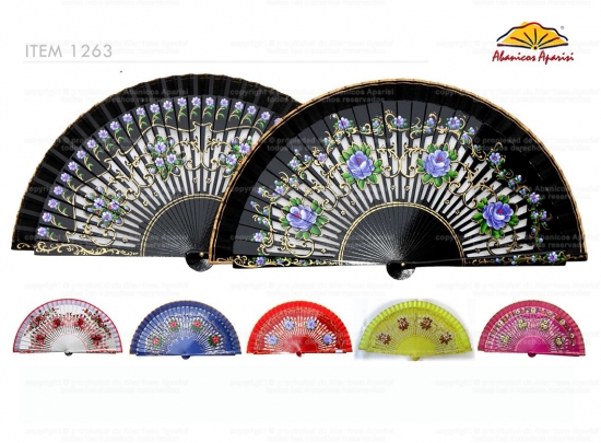 1263 – assorted fans hand painted on 2 sides