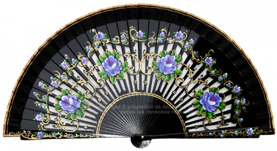 1263 – assorted fans hand painted on 2 sides