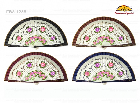 1268 – assorted fans hand painted on 2 sides