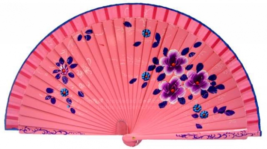 1700 – Wood fan hand painted on both sides.
