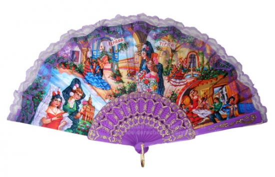 202 – P – Plastic fan tourism coloured lace