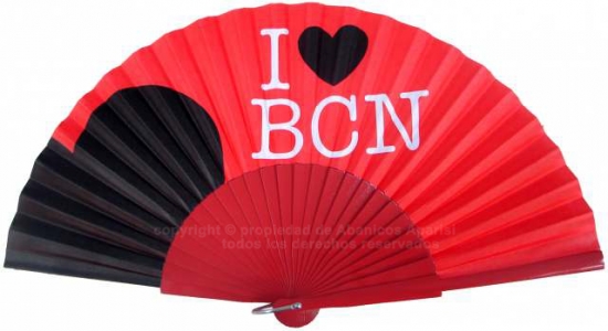 210/Barcelona – Wooden Fan I love Barcelona