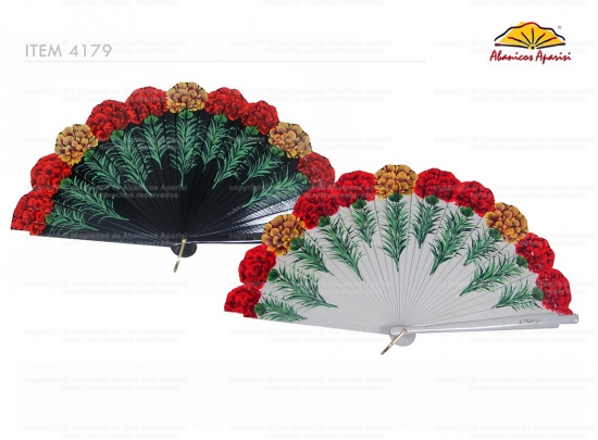 4179 – Wood fan carnations 2 sides