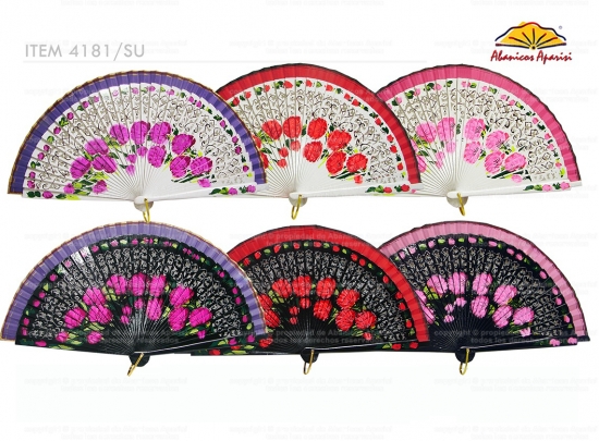 4181SU – Wood luxury fan hand painted in both sides