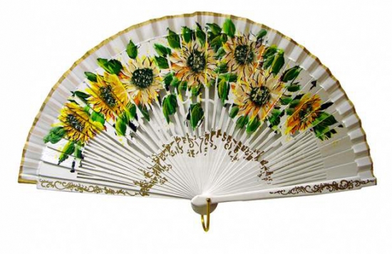 4189SU – Luxury fan Sunflower, hand painted in both sides