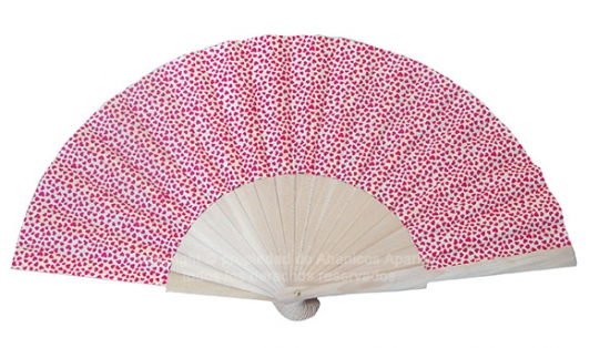 540 – Wood fan fabric with hearts 1 side