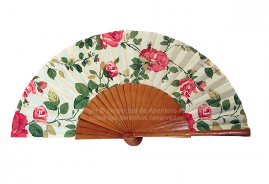 544 – Beige Wooden fan flower fabric 1 side