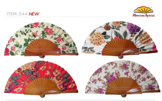 544 – Beige Wooden fan flower fabric 1 side