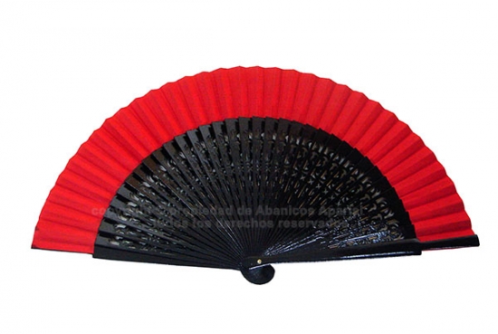 Wooden fan black openwork fabric colours