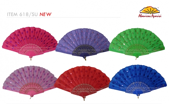 618/SU – Plastic fan peacock assorted colors