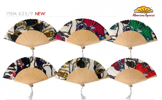 623/9 – Large wooden fan assorted design