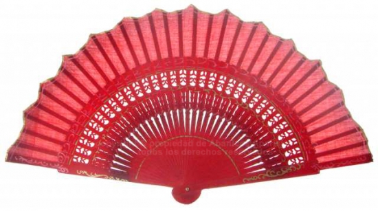6303/11 – shaped wooden fan hand painted