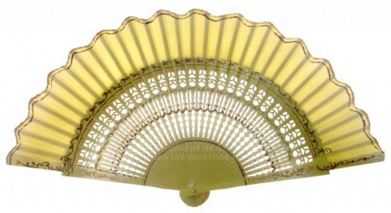 6303/18 – shaped wooden fan hand painted