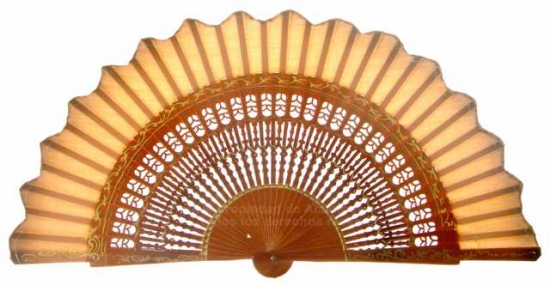 6303/2 – shaped wooden fan hand painted