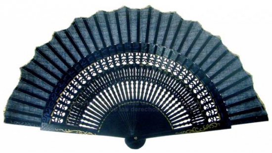6303/3 – shaped wooden fan hand painted