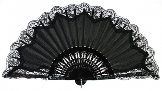 6312 – fan with lace, assorted colors: ivory and black.