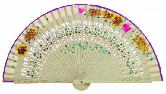 6615 – handbag fan hand painted on 2 sides