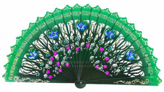 6723 – assorted “baraja” fans with floral design and painted on 2 sides