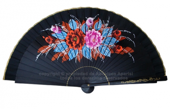 70100 – Acrylic fan painted flowers 2 sides