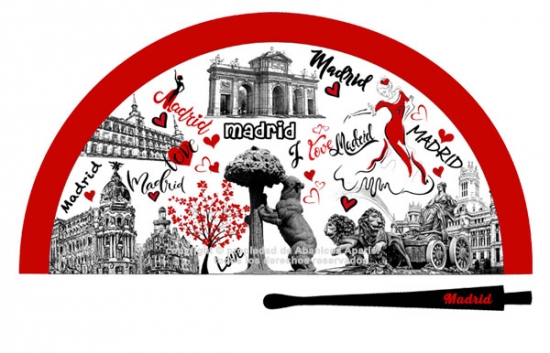 70213 – Acrylic fan Madrid drawing