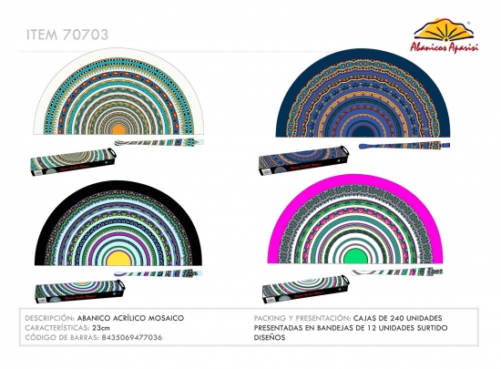 70703 - Abanico acrílico mosaico