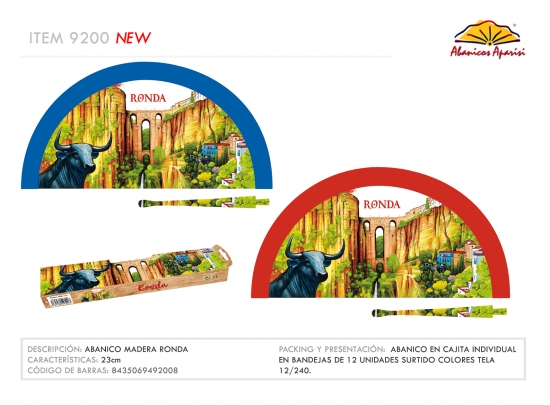 9200 - Sublimation wooden fan Ronda