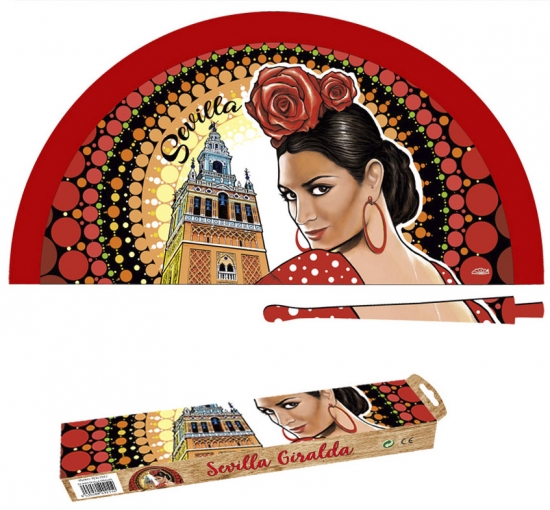 9211 - Sublimation wooden Sevilla Giralda design fan