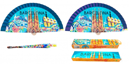 9215 - Sublimation wooden fan Barcelona (assorted colours)