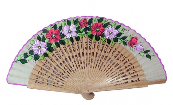 9432 – Fretwork wooden fan 1 side