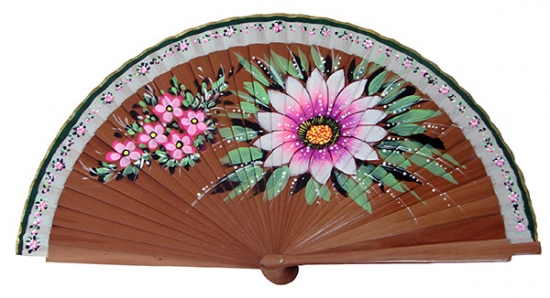 9433 -Bubinga wood fan flowers 1 side