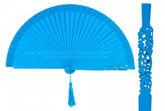 95 – Plain wood fan with pom-pom