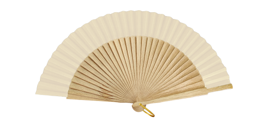 96/9 - Oak wooden fan fabric colour beige