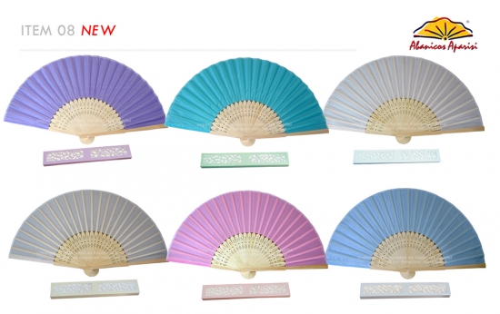 08 – Bamboo fan coloured fabric + individual box