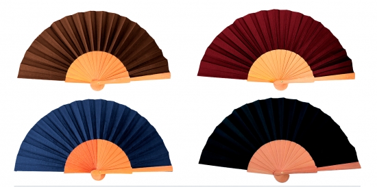 666 - Wooden fan -  luxury gentlemen (assorted colours)