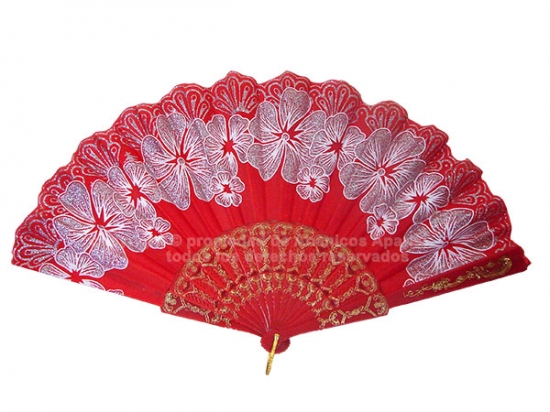 627 – Plastic fan assorted flower